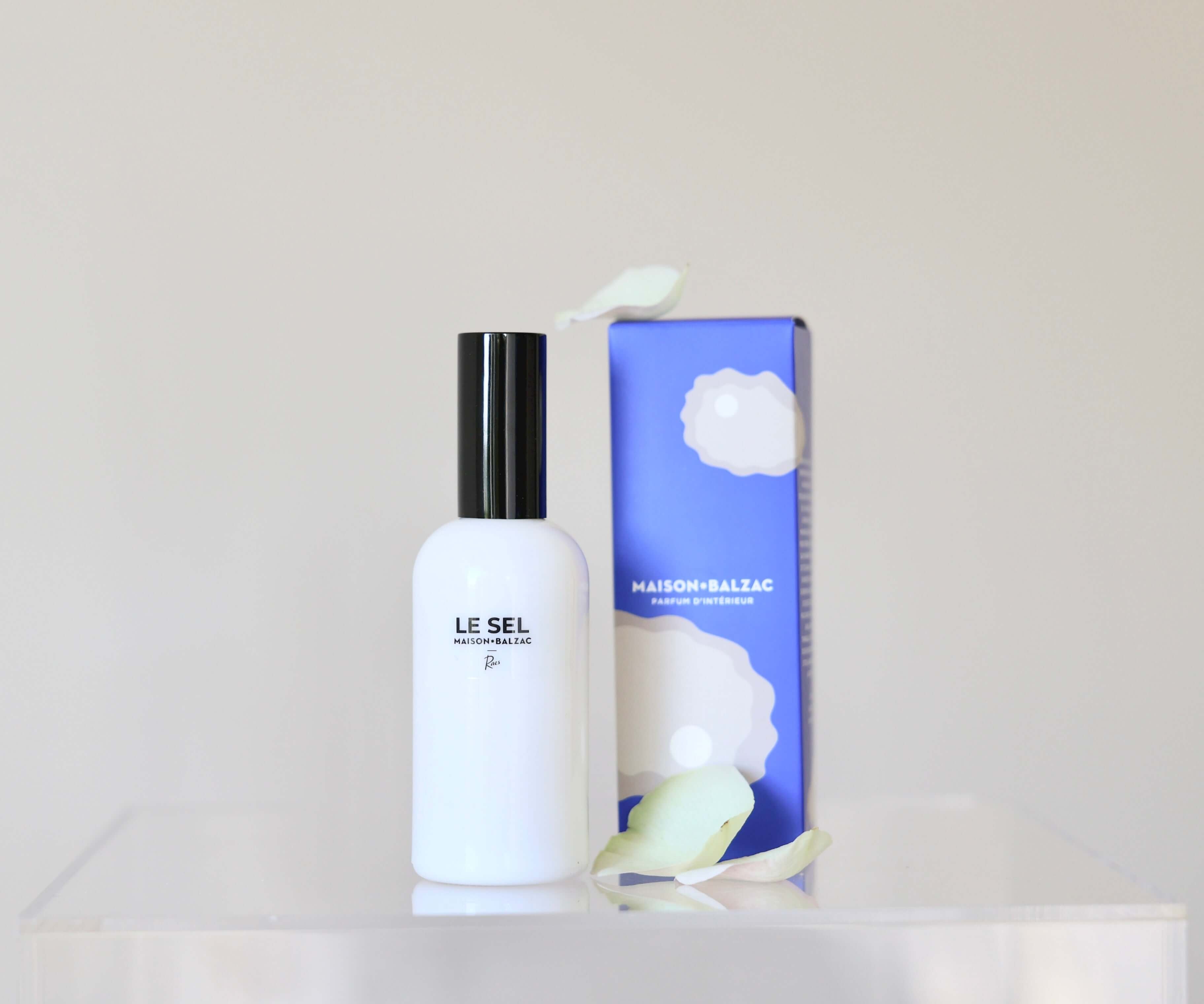 Maison Balzac Room Spray | Le Sel product image featuring a sleek white bottle and vibrant packaging.
