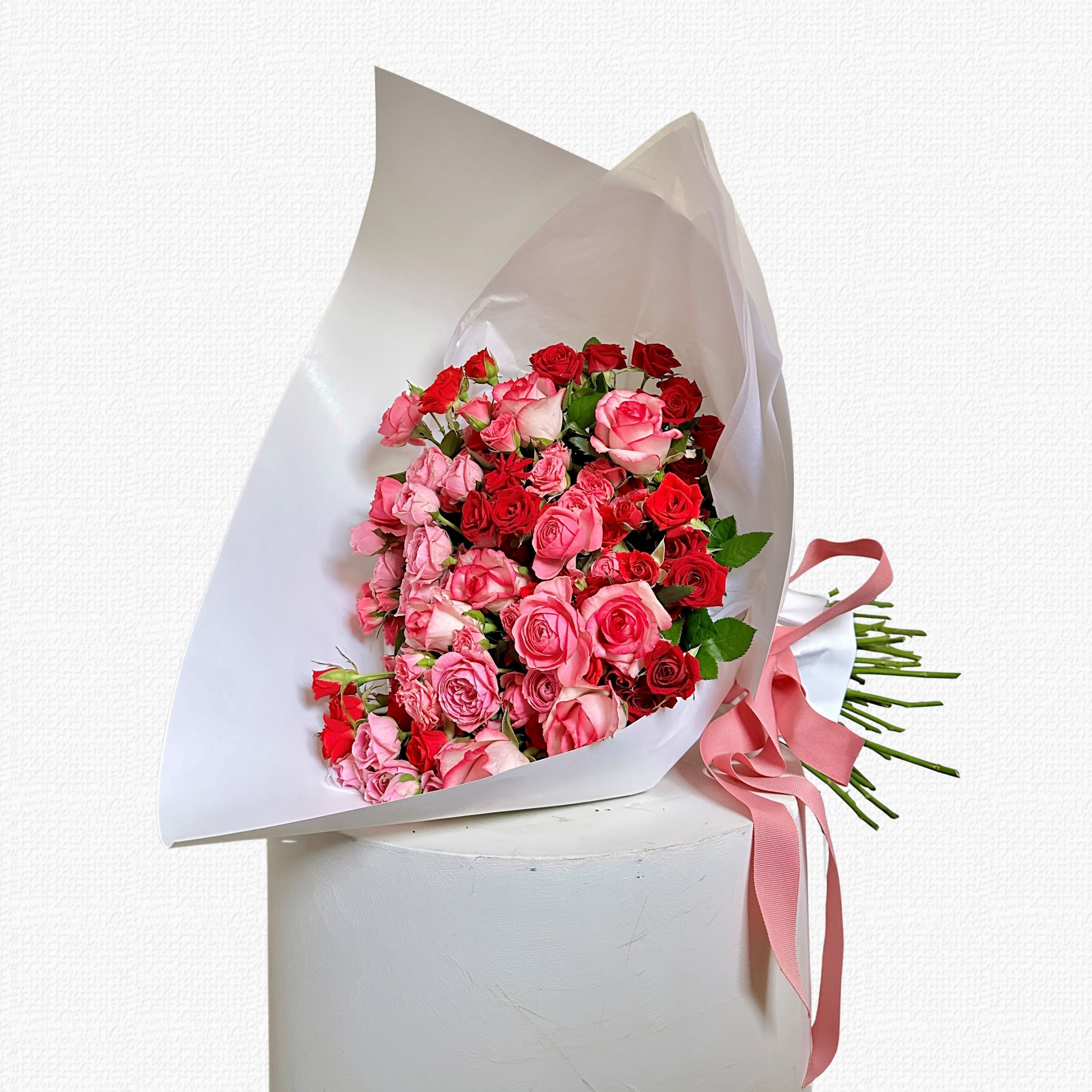 Singapore Orchid and Rose Corsage – Willow Blue Flora